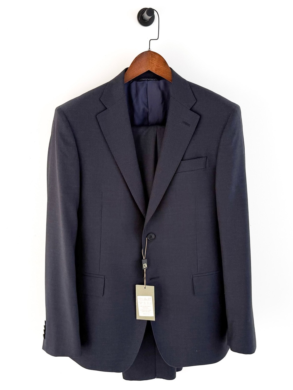 NWT New Luciano Barbera Men's Navy Italian Wool Suit Jacket an Pants 40R